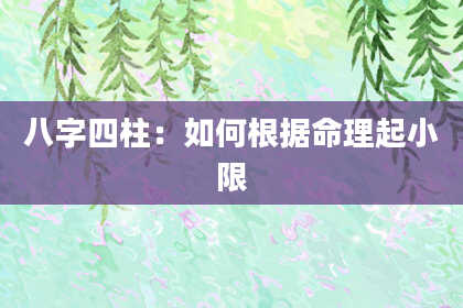 八字四柱：如何根据命理起小限