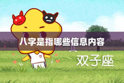 八字是指哪些信息内容