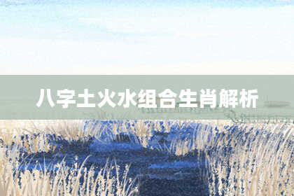 八字土火水组合生肖解析