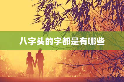 八字头的字都是有哪些
