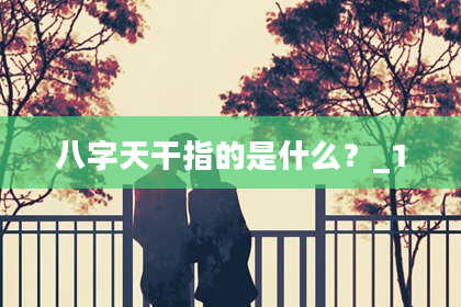 八字天干指的是什么？_1