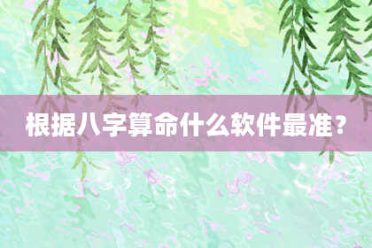 根据八字算命什么软件最准？