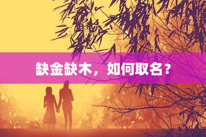 缺金缺木，如何取名？