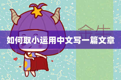如何取小运用中文写一篇文章
