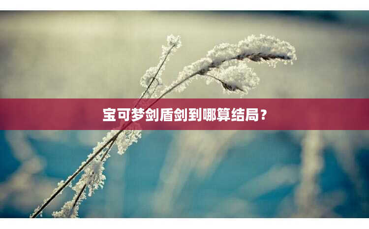 宝可梦剑盾剑到哪算结局？